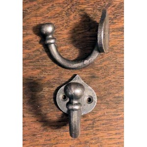 Leaf Hook - Hand Forged - Antique Iron - Ball End